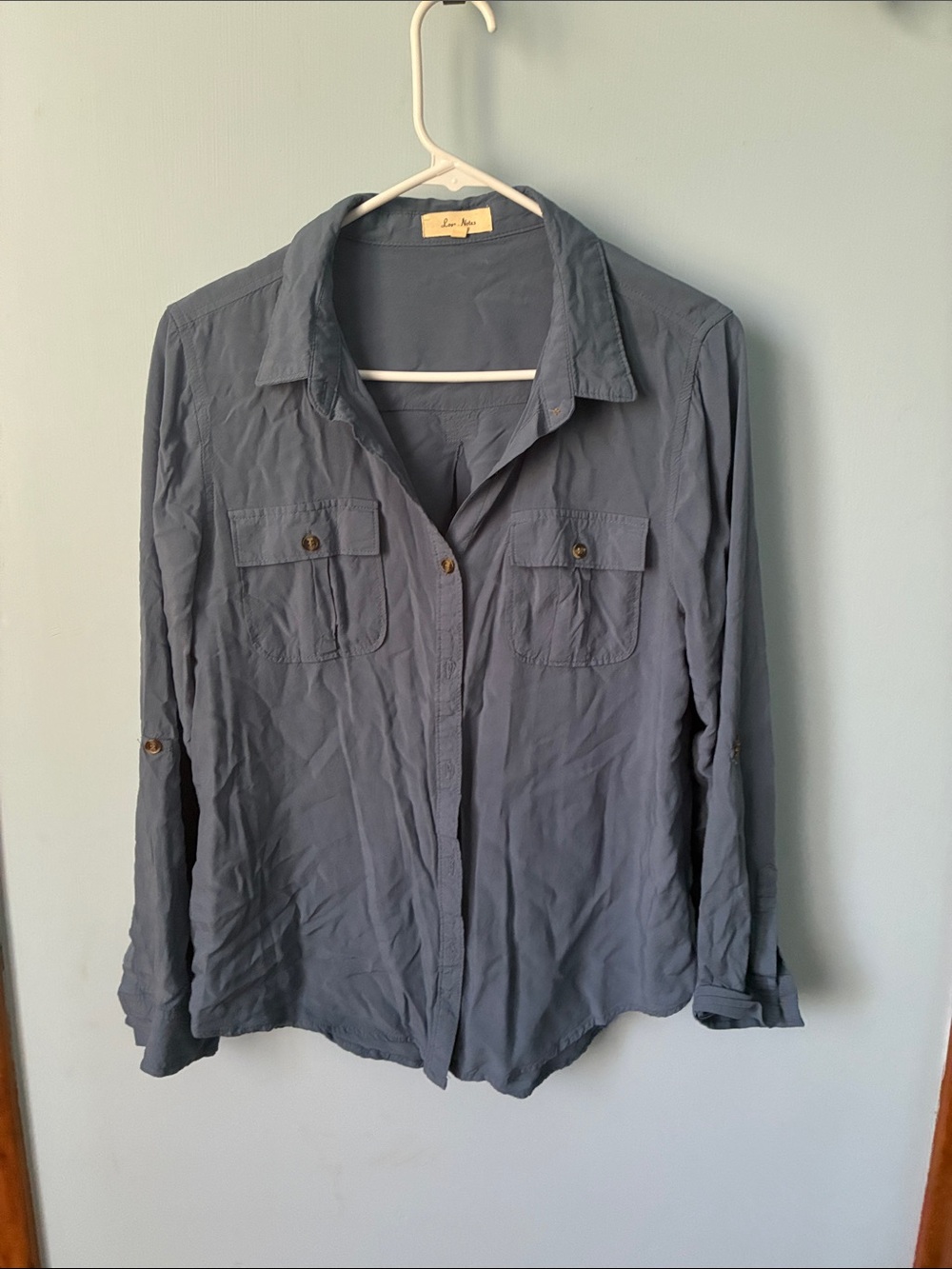 Lightweight Slate Blue women’s Button-Down Shirt